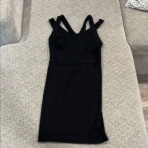 Armani Exchange Black Sheath Mini Dress Spaghetti Strap